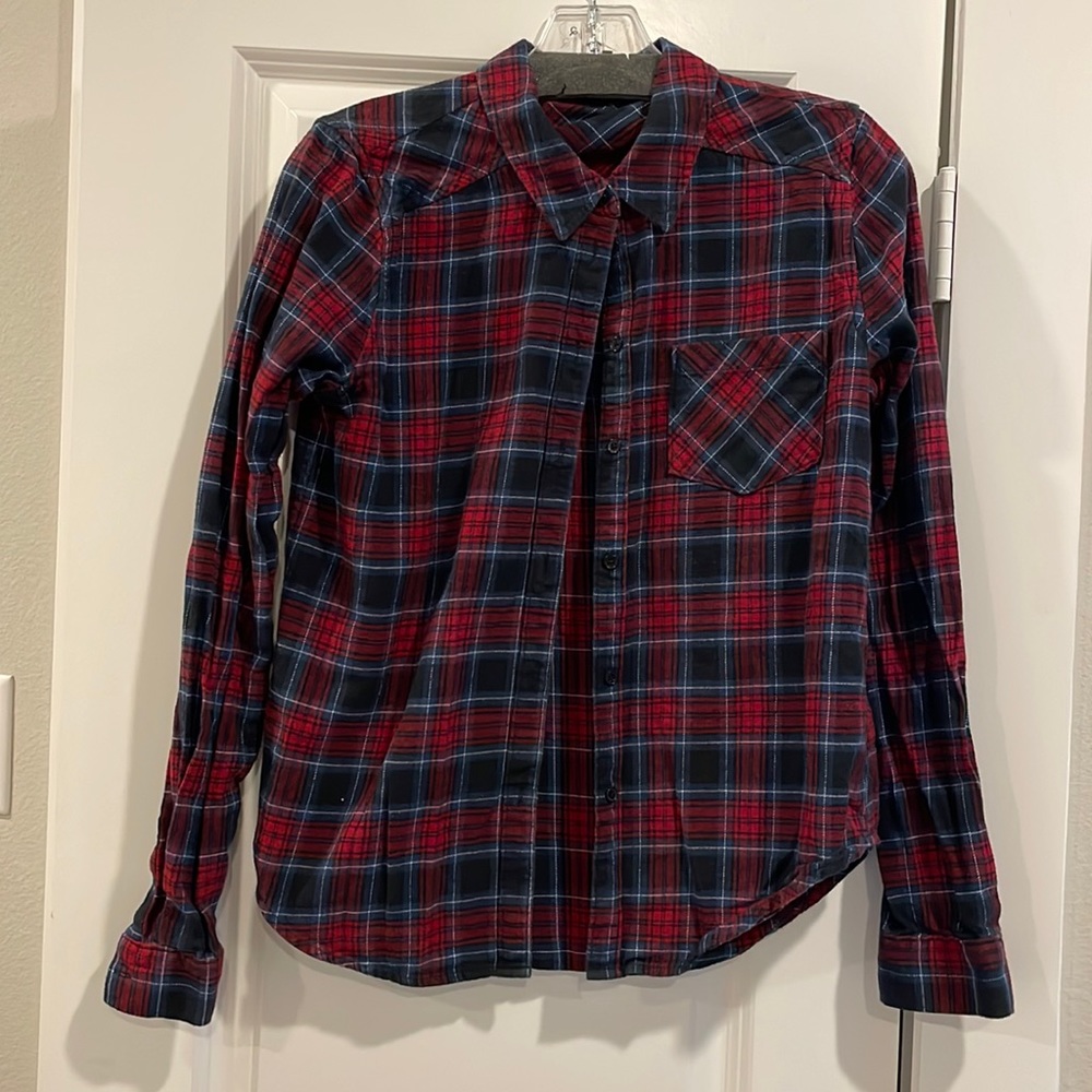 Paige plaid flannel shirt (S)